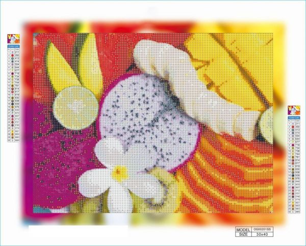 Алмазная вышивка алмазная выкладка Тропические фрукты 30x40 OG00201SS