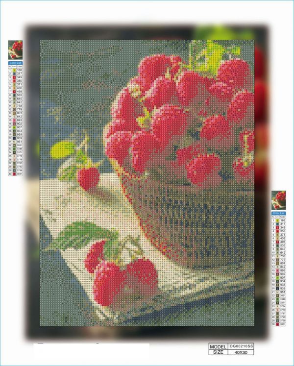 Алмазная вышивка алмазная мозаика Малинка в корзинке 40x30 OG00210SS