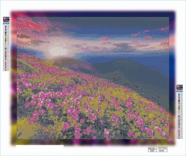 Алмазна вишивка алмазна мозаїка Гірські квіти 40x50 OG00236SB