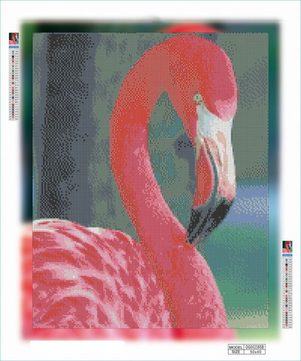 Алмазная выкладка алмазная мозаика Одинокий фламинго 50x40 OG00238SB