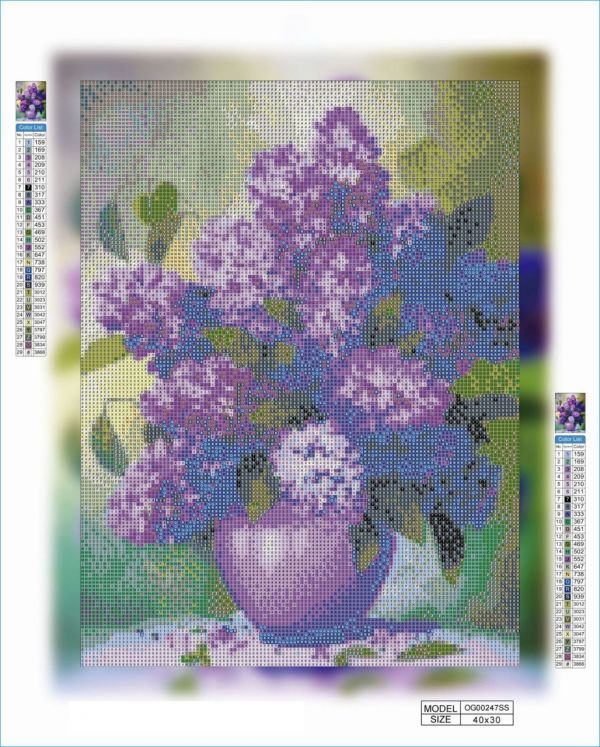 Алмазная мозаика алмазная вышивка Букет сирени 40x30 OG00247SS