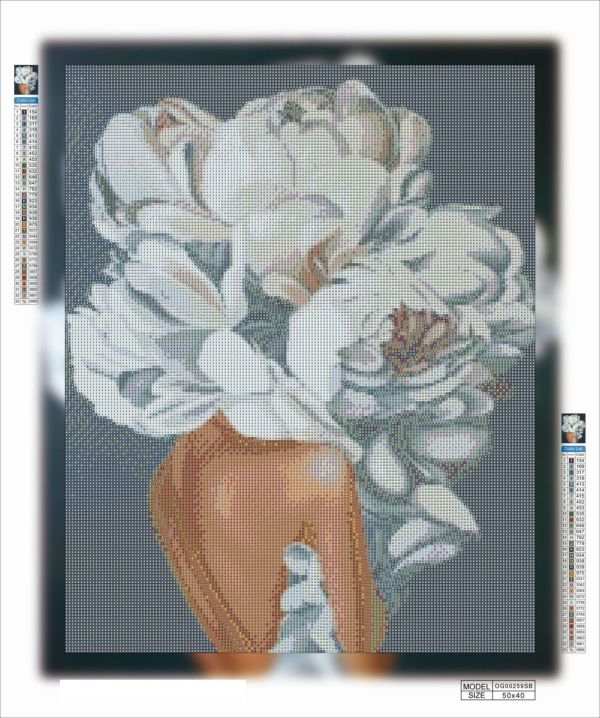 Алмазная выкладка алмазная вышивка Девушка с цветами №10 50x40 OG00259SB