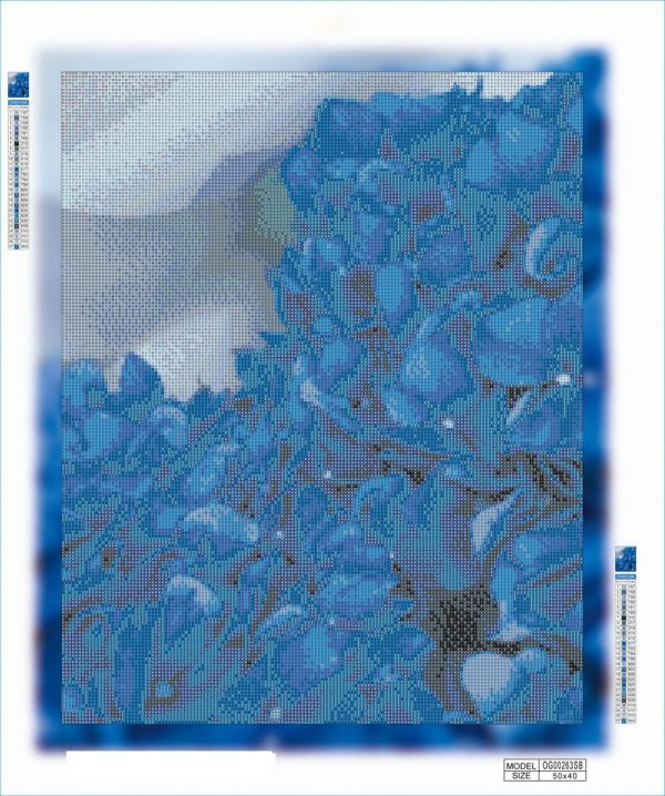 Алмазная выкладка алмазная вышивка Голубая гортензия 50x40 OG00263SB