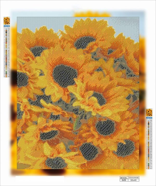 Алмазная выкладка алмазная вышивка Букет Подсолнухов 50x40 OG00266SB