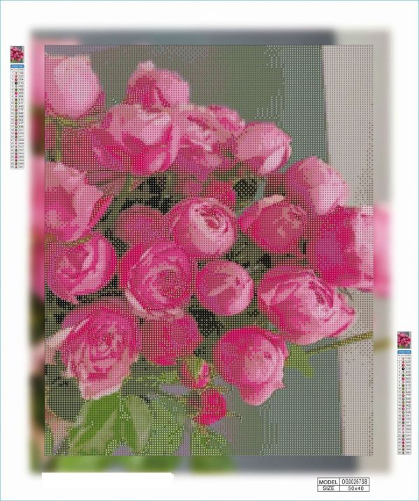 Алмазная выкладка алмазная вышивка Пионовидная роза 50x40 OG00267SB