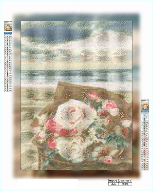 Алмазная выкладка алмазная вышивка Букет на пляже 40x30 OG00268SS