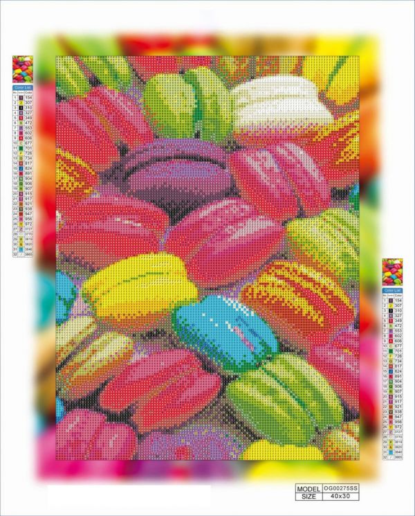 Алмазная выкладка алмазная вышивка Макаруны 40x30 OG00275SS
