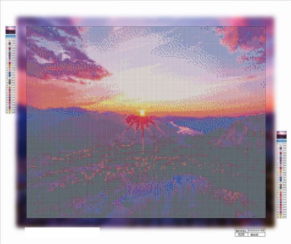Алмазная выкладка алмазная мозаика Рассвет в горах 40x50 OG00341SB