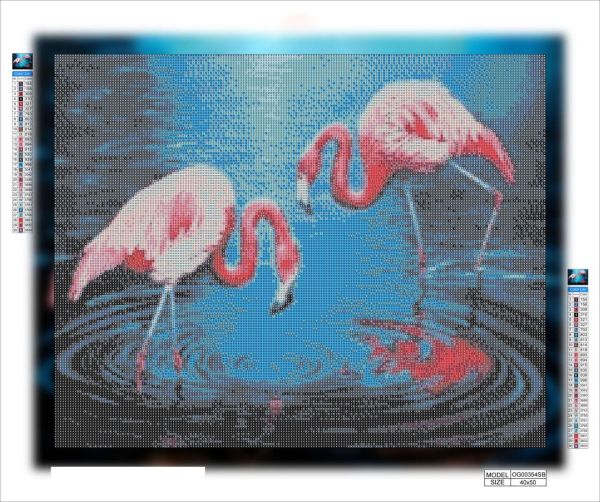 Алмазная выкладка алмазная мозаика Розовые фламинго 40x50 OG00354SB