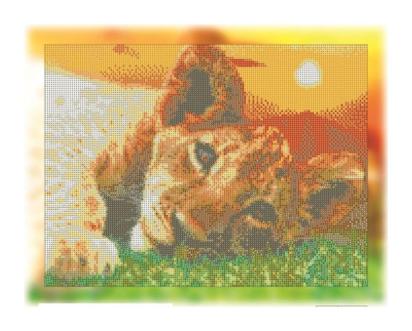 Алмазная выкладка алмазная вышивка Львенок на солнце 30x40 OG00355SS