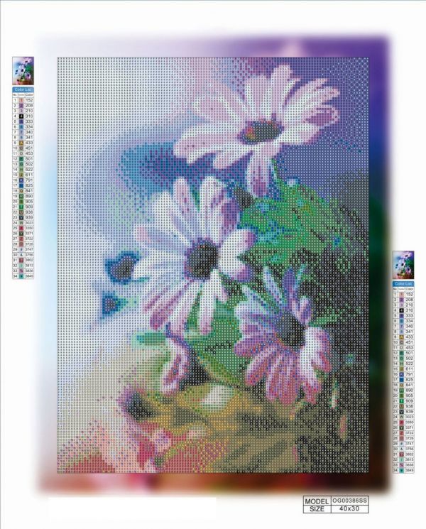 Алмазная выкладка алмазная мозаика Герберы 40x30 OG00386SS