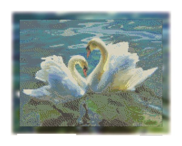 Алмазная выкладка алмазная вышивка Лебеди 30x40 OG00394SS