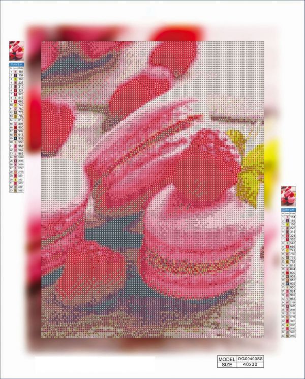 Алмазная выкладка алмазная выкладка Розовые макаруны 40x30 OG00400SS