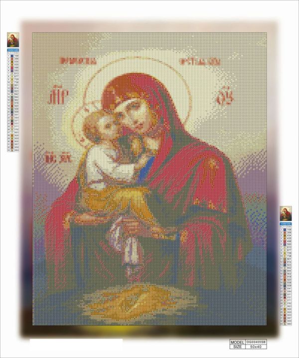 Алмазна мозаїка алмазна викладка Богородиця 50x40 OG00405SB