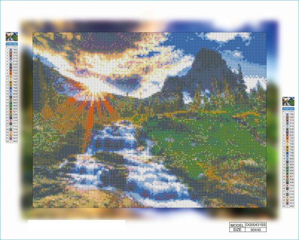 Алмазная мозаика алмазная вышивка Горный ручей 30x40 OG00431SS