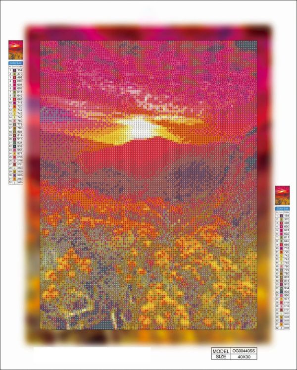 Алмазная мозаика алмазная вышивка Горы на закате 40x30 OG00440SS