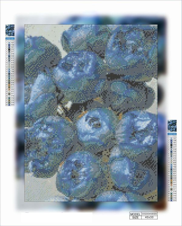 Алмазная мозаика алмазная выкладка Синие пионы 40x30 OG00458SS