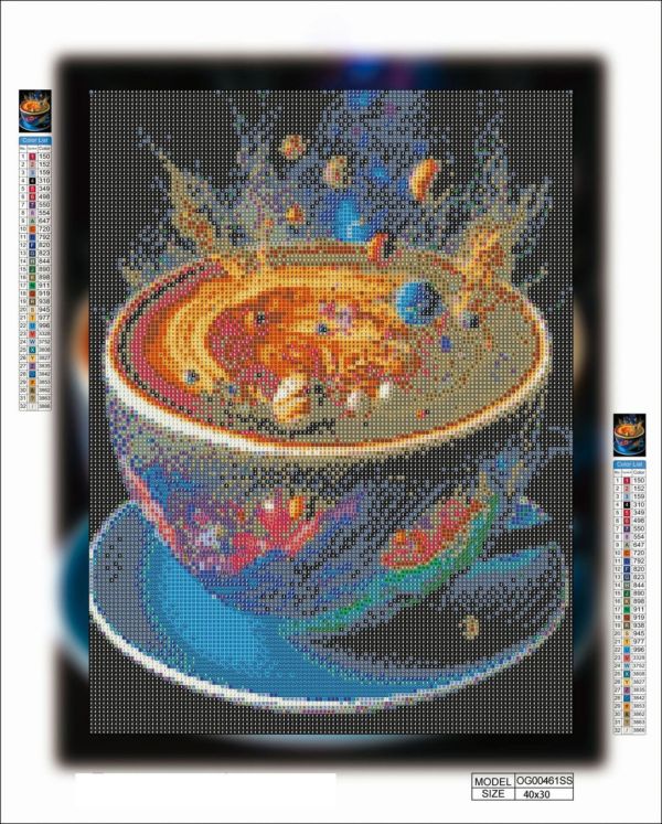 Алмазная мозаика алмазная выкладка Вселенная в чашке 40x30 OG00461SS