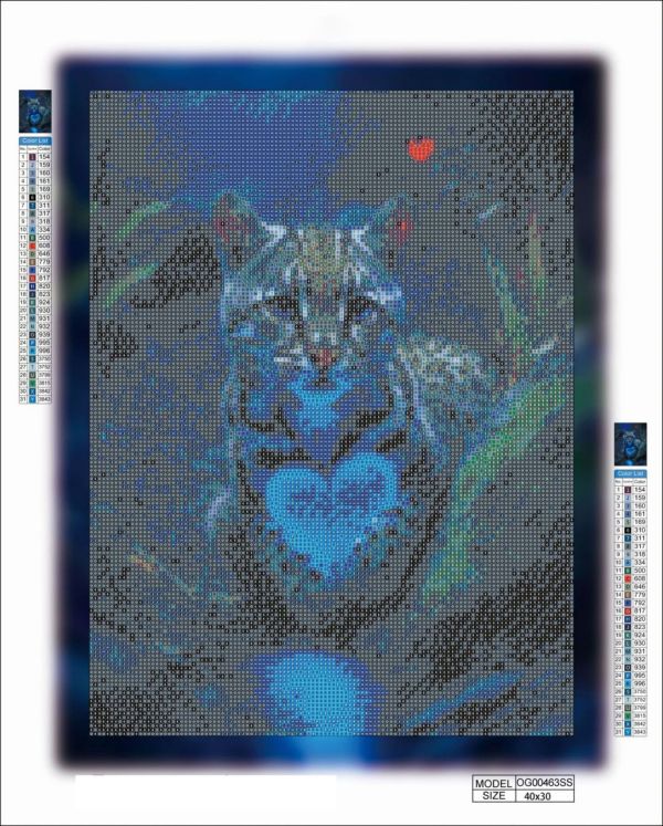 Алмазная мозаика алмазная выкладка Влюбленный гепард 40x30 OG00463SS