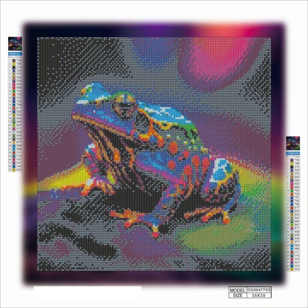 Алмазна мозаїка алмазна викладка Різнобарвна лягушка 35x35 OG00477SS