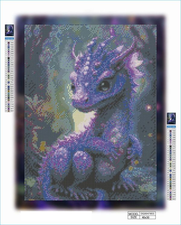 Алмазная мозаика алмазная выкладка Дракоша 40x30 OG00478SS