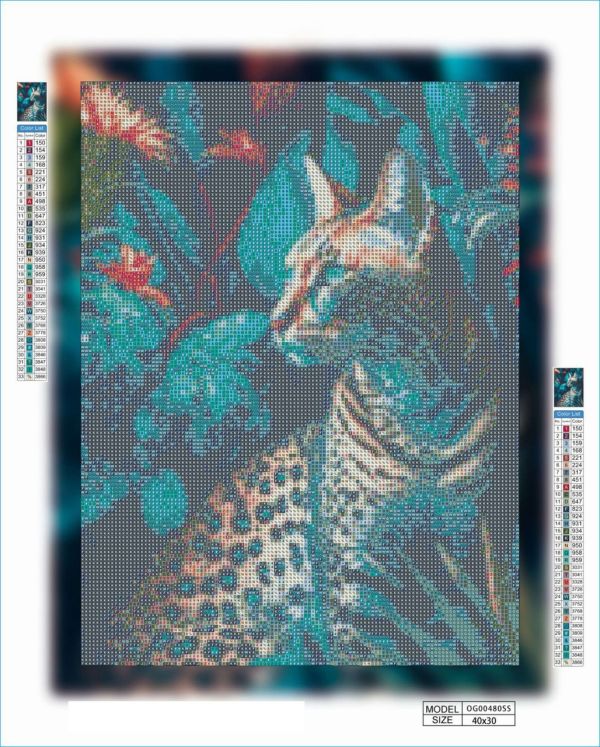 Алмазная мозаика алмазная выкладка Яркий гепард 40x30 OG00480SS