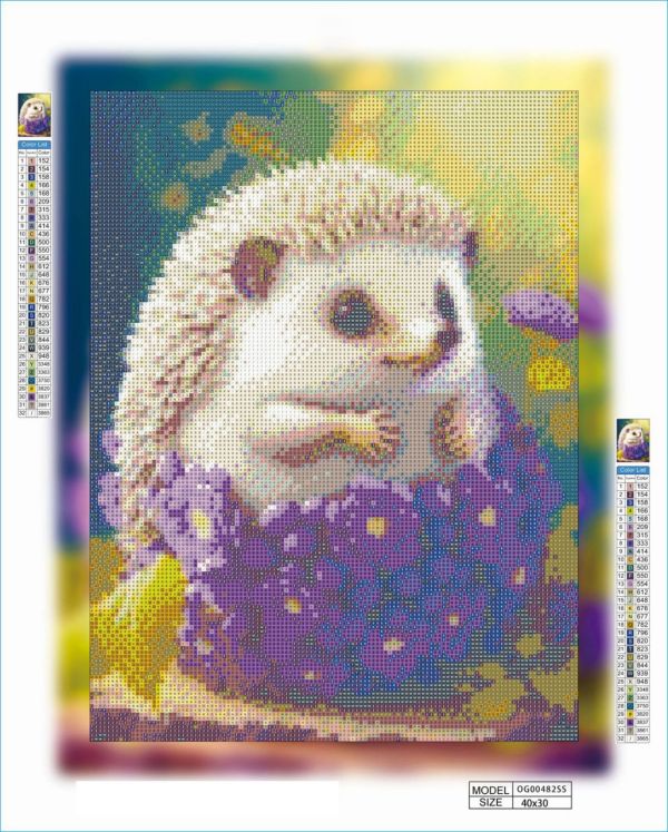 Алмазная мозаика алмазная выкладка Ежик в цветах 40x30 OG00482SS