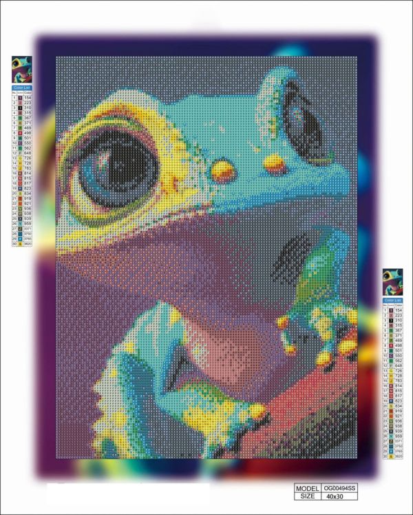 Алмазна мозаїка алмазна викладка Різнокольорова ігуана 40x30 OG00494SS