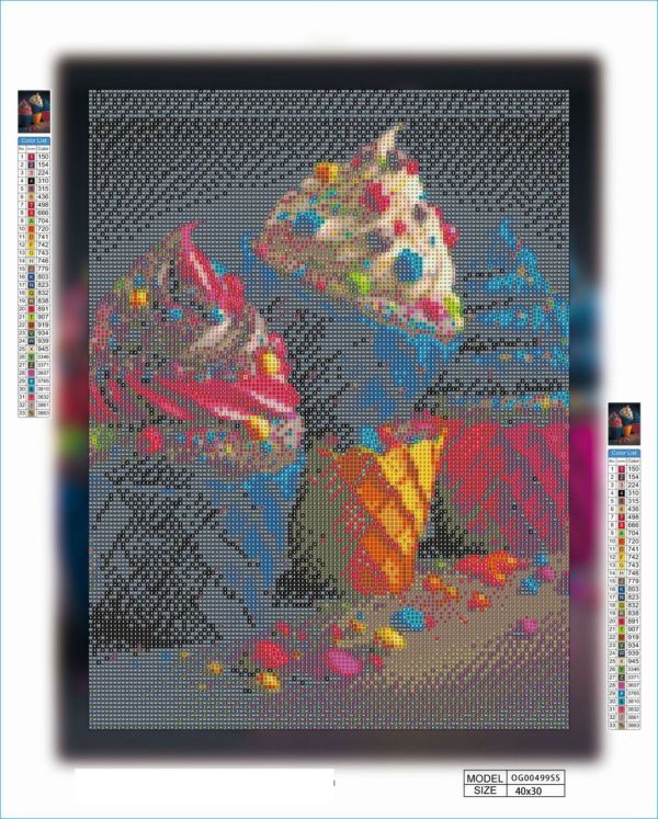 Алмазная мозаика алмазная выкладка Яркое мороженое 40x30 OG00499SS