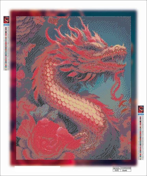 Алмазная мозаика алмазная выкладка Красный дракон 50x40 OG00520SB