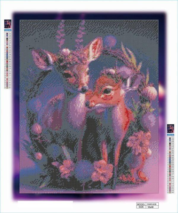 Алмазная мозаика алмазная выкладка Оленята 50x40 OG00526SB