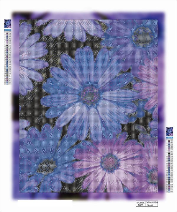 Алмазна мозаїка алмазна викладка Квітки ромашки 50x40 OG00527SB