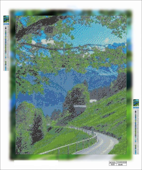 Алмазная мозаика алмазная выкладка Дорога в горах 50x40 OG00535SB