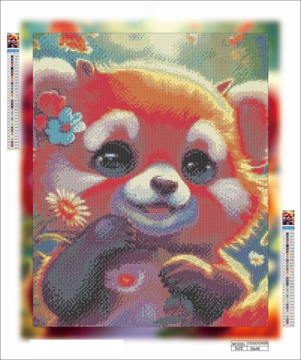 Алмазная мозаика алмазная выкладка Мишка в цветах 50x40 OG00538SB