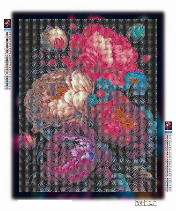 Алмазная мозаика алмазная выкладка Яркие бутоны 50x40 OG00542SB