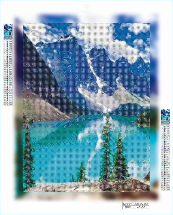Алмазная мозаика алмазная выкладка Голубое озеро 40x30 OG00548SS
