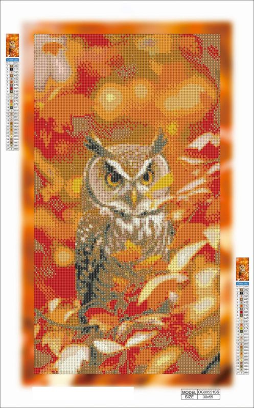 Алмазная мозаика алмазная вышивка Осенняя сова 30x55 OG00551SS