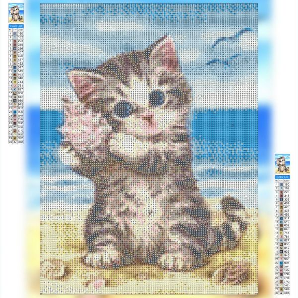 Алмазная мозаика алмазная вышивка Котик на море 40x30 OG00013SS