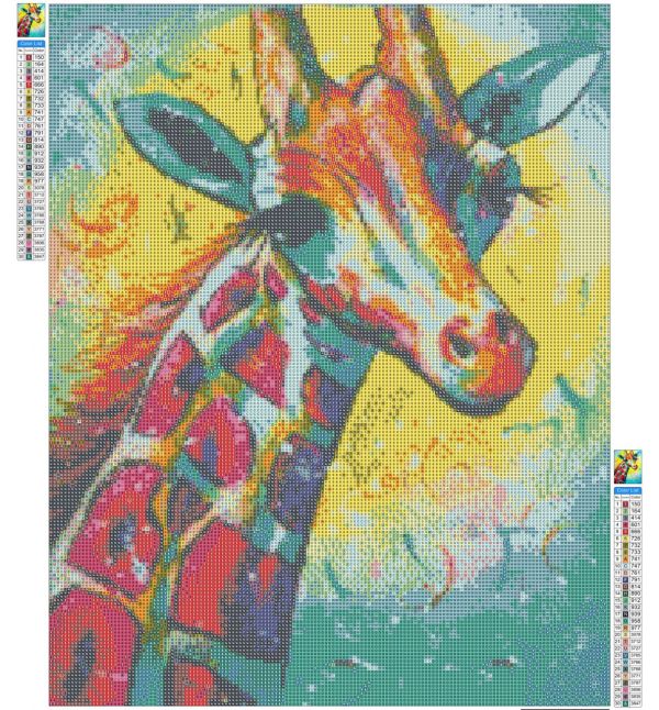 Алмазна мозаїка алмазна викладка Різнокольоровий жираф 50x40 OG00337SB
