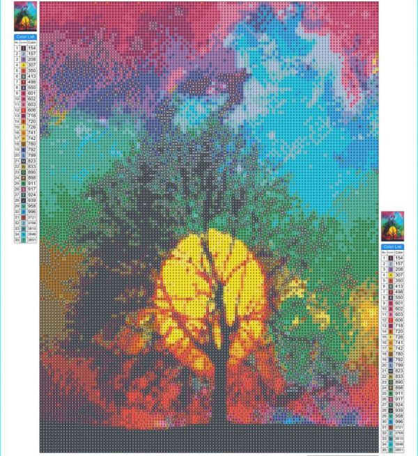 Алмазная мозаика алмазная вышивка Солнце за деревом 40x30 OG00443SS