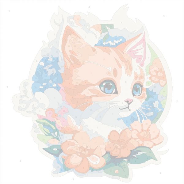 Картина за номерами 30*30см Киця КОЛЬОРОВА СХЕМА