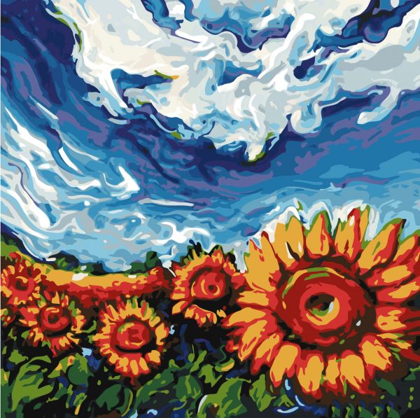 Картина по номерам ArtStory Украинские подсолнухи  40*40см
