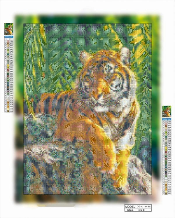 Алмазная вышивка алмазная мозаика Тигр на природе 40x30 OG00134SS