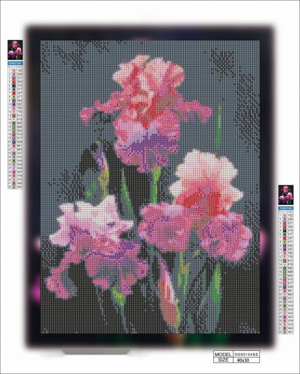 Алмазная вышивка алмазная мозаика Ирисы 40x30 OG00154SS