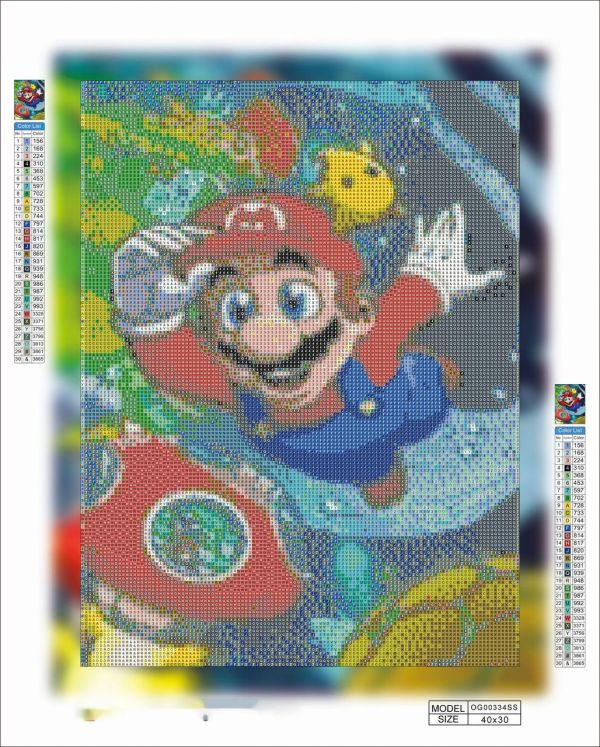 Алмазная выкладка алмазная мозаика Марио 40x30 OG00334SS