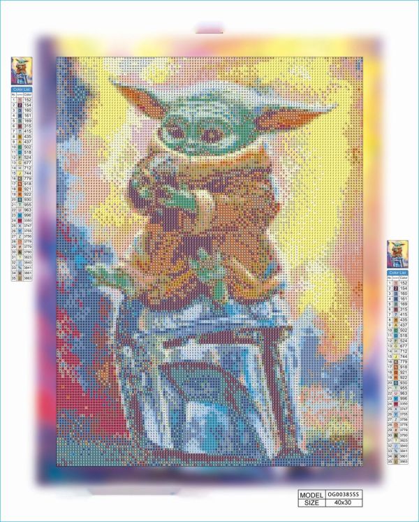 Алмазная выкладка алмазная мозаика Малыш Йода 40x30 OG00385SS