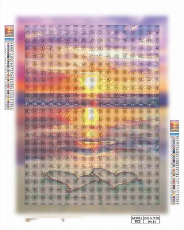 Алмазная мозаика алмазная вышивка Закат на море 40x30 OG00428SS