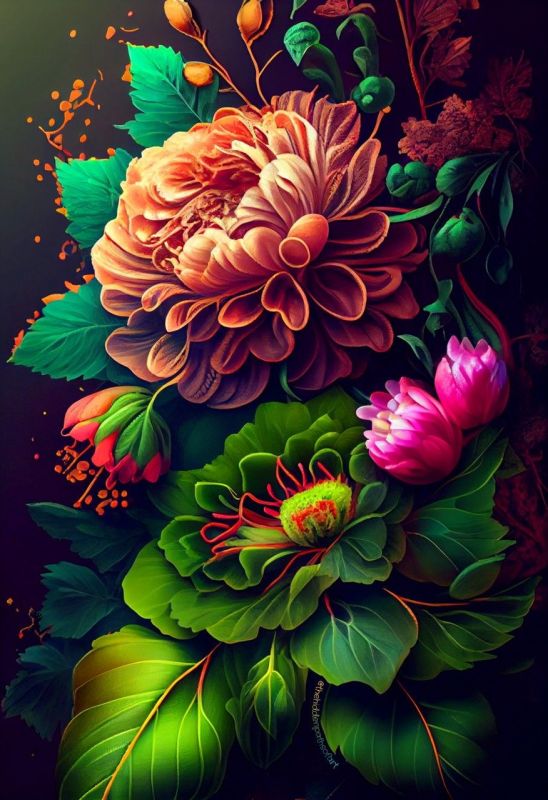 Алмазная мозаика алмазная выкладка Яркие цветы 2 45x30 OG00621SS