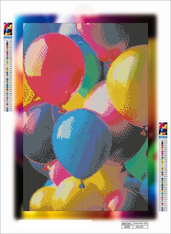 Алмазная мозаика алмазная выкладка Воздушные шарики 45x30 OG00591SS