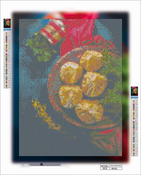 Алмазная мозаика алмазная выкладка Хинкали 40x30 OG00606SS